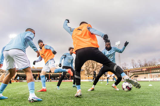Malmö FFs Lasse Nielsen, Joseph Ceesay och Malik Abubakari