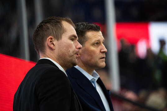 Färjestads Tomas Mitell och Assisterande tränare Thomas