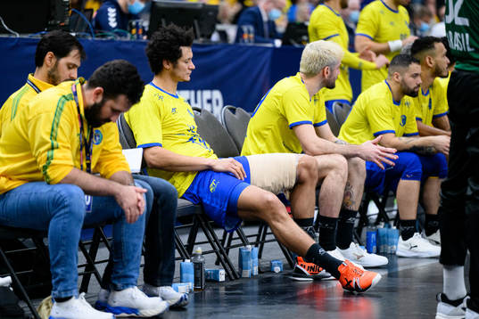 Thiagus Petrus of Brazil looks dejected