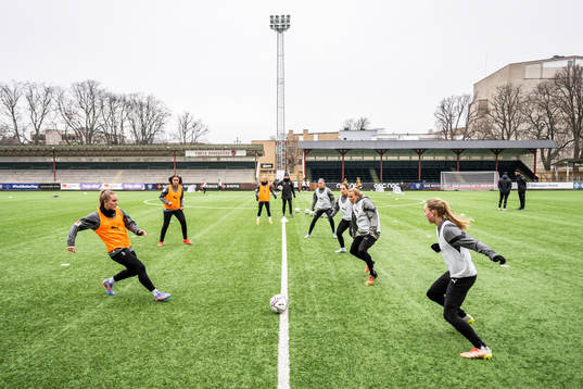 Generell vy över en fotbollsträning med FC Rosengård den 25 januari 2023 i Malmö. 