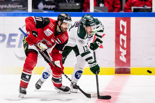 Malmö Redhawks Markus Lauridsen och Färjestads Daniel