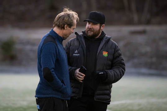 Player Manager Nicklas Karlström och assisterande tränare Alexander Severin