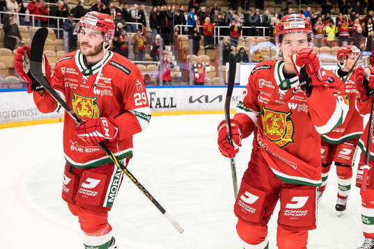 Moras Johan Persson och Moras Olle Strandell jublar