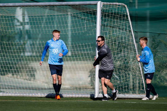 Hugo Larsson, sportchef Daniel Andersson och Anders