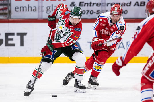 Frölundas Patrik Carlsson och Timrås Magnus Pääjärvi