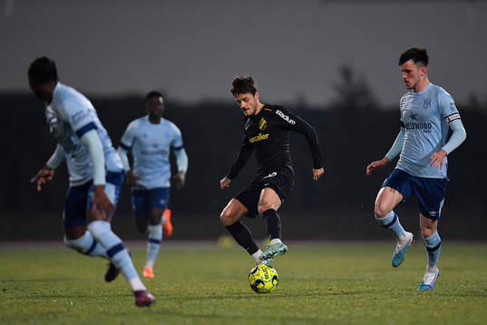 Vincent Thill of AIK during the Atlantic Cup friendly game between Brentford FC B and AIK Stockholm in Estadio de Albufeira, monday, February 6, 2023. Credit 