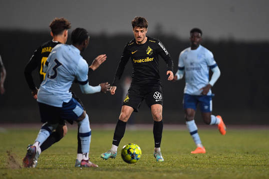 Vincent Thill of AIK during the Atlantic Cup friendly game between Brentford FC B and AIK Stockholm in Estadio de Albufeira, monday, February 6, 2023. Credit 