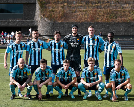 Djurgårdens lag på en lagbild före träningsmatchen i fotboll mellan Djurgården och UD Las Palmas den 7 februari 2023 i Las Palmas. 