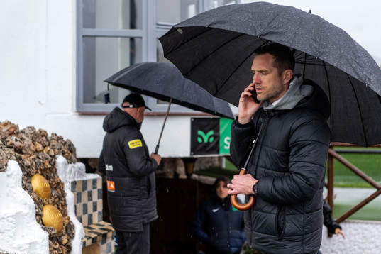 Head coach Per-Mathias Høgmo and sports director Martin Eriksson of Häcken at Marbella Football Center