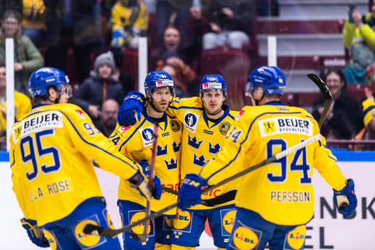 Lucas Wallmark of Sweden celebrates
