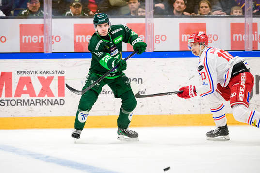 Färjestads Joel Nyström och Timrås Robin Alvarez