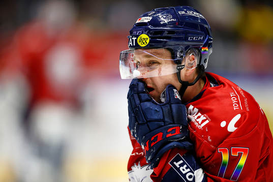 Linköpings Sebastian Strandberg blöder