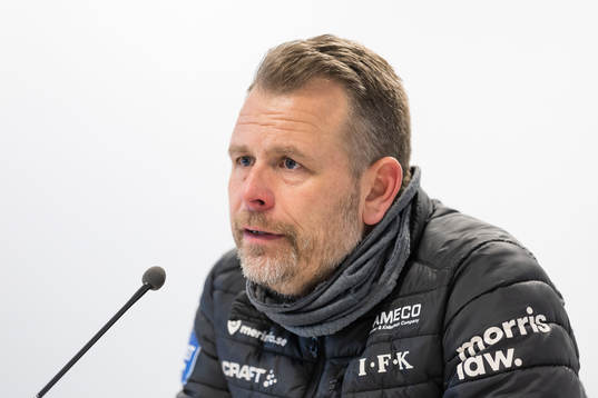 IFK Göteborgs tränare Mikael Stahre på presskonferensen