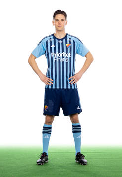 Djurgårdens Philip Rolke poserar för ett porträtt den 2 mars 2023 i Stockholm.