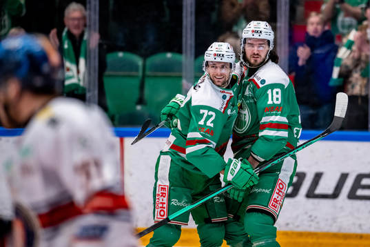 Rögles Daniel Zaar och Dennis Everberg  jublar