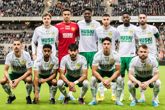  Joel Nilsson, målvakt Davor Blazevic, Nathaniel Adjei, Abdelrahman Saidi, Shaquille Pinas och Nahir Besara. Nedre raden från vänster: Loret Sadiku, Tesfaldet Tekie, Montader Madjed, Jusef Erabi och Mads Fenger Nielsen.
