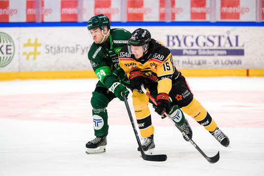 Färjestads Michael Lindqvist och Luleås Carl Mattsson