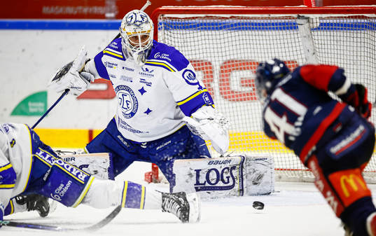 Mål av Linköpings Broc Little förbi Leksands målvakt