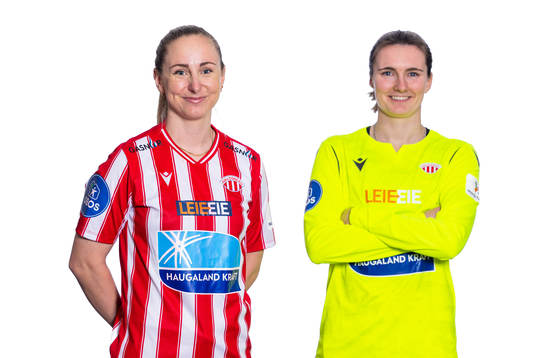 Hanna Dahl and goalkeeper Siri Ervik of Avaldsnes pose for a portrait
