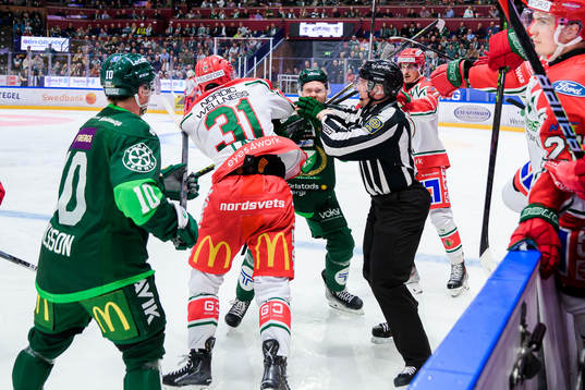 Frölundas Nicklas Lasu och Färjestads Theodor Lennström