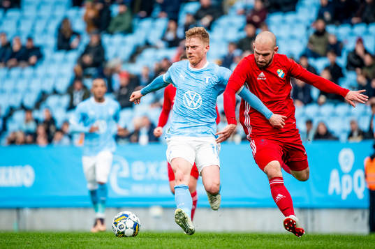 Malmö FFs Anders Christiansen mot Östers John Stenberg