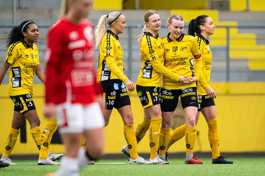 Elfsborgs Hanna Jiozon jublar med Vanessa Lopez, Matilda