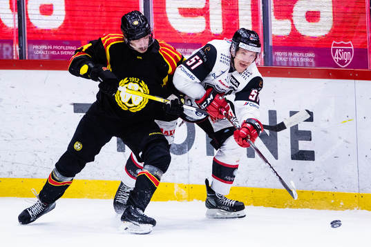 Brynäs Hannes Björninen och Malmö Redhakws Lukas Wernblom