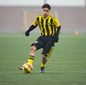   IFK Hässleholms Zeidan Sala i matchen i DM för pojkar U17 mellan  IFK Hässleholm och Klippans Förenade FF i Hässleholm 19 mars 2023.