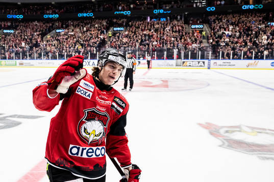 Malmö Redhawks Lukas Wernblom jublar