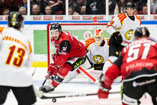 Malmö Redhawks Carl Söderberg och Brynäs David Sklenicka