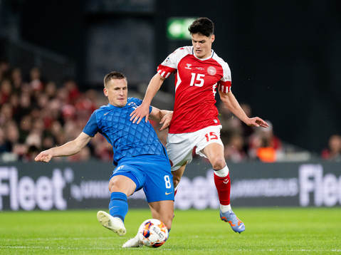 Robin Lod of Finland and Christian Nørgaard of Denmark