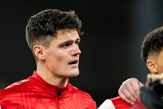 Christian Nørgaard of Denmark ahead of the UEFA Euro Qualifier football match between Denmark and Finland on March 23, 2023 in Copenhagen. 