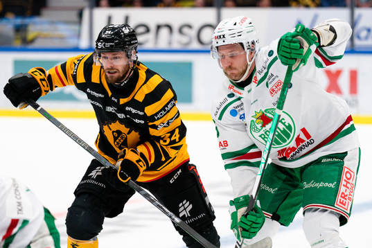Skellefteå AIKs Tom Kuhnhackl och Rögles Linus Sandin