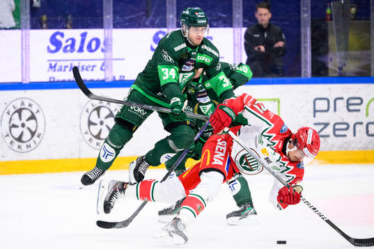 Färjestads Michael Lindqvist och Frölundas Loui Eriksson