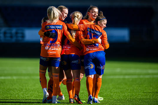 Caylon Mason Mcmillan of AaFK Fortuna celebrates after scoring the 2-3 goal