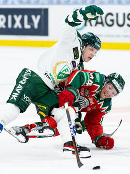 Färjestads Daniel Viksten och Frölundas Andreas Borgman