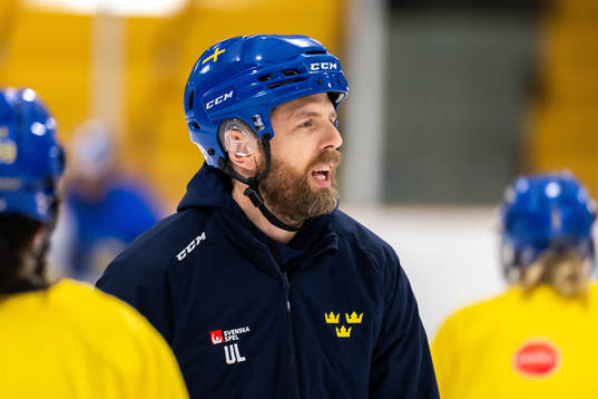 Head coach Ulf Lundberg of Sweden at a practice session