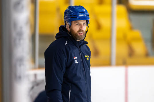 Head coach Ulf Lundberg of Sweden at a practice session