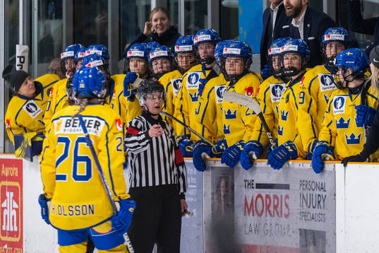 Head coach Ulf Lundberg of Sweden reacts towards the referee