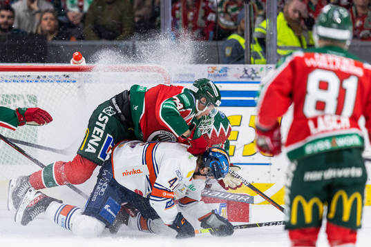 Frölundas Andreas Borgman och målvakt Lars Johansson