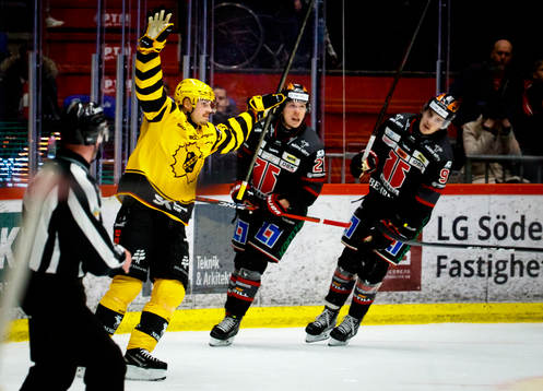 Skellefteås Jonathan Johnsson jublar vid 2-2