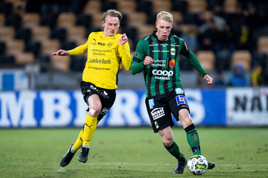 Varbergs Vilmer Rönnberg och Mjällbys Alexander Johansson