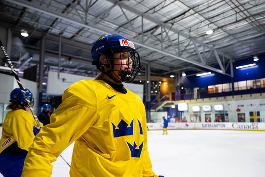 Olivia Carlsson of Sweden at a practice session