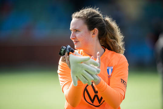 Malmö FFs målvakt Linnea Hagberg jublar
