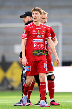 Skövde AIKs tränare Tobias Linderoth, Hugo Engström och