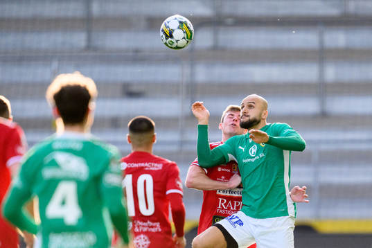 Skövde AIKs Mikael Mörk och Jönköpings Södras Pashang Abdulla