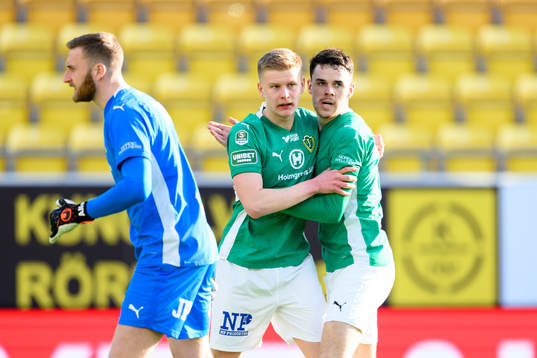 Jönköpings Södras Arvid Eriksson och Samuel Adrian jublar