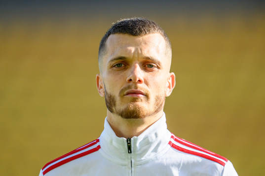 Skövde AIKs Yoann Fellrath vid lineup innan