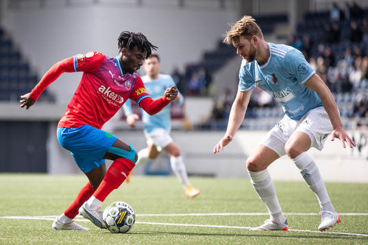 Helsingborgs Benjamin Acquah och Gefles Niclas Håkansson