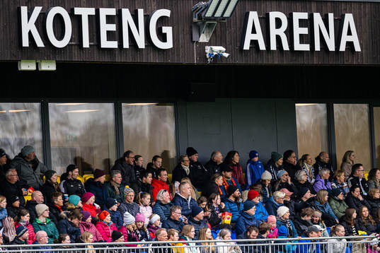 Spectators in the stands at Koteng Arena